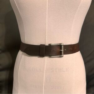 Vintage Brown Leather Belt Men's Unisex Classic Accessories Dress Up Work